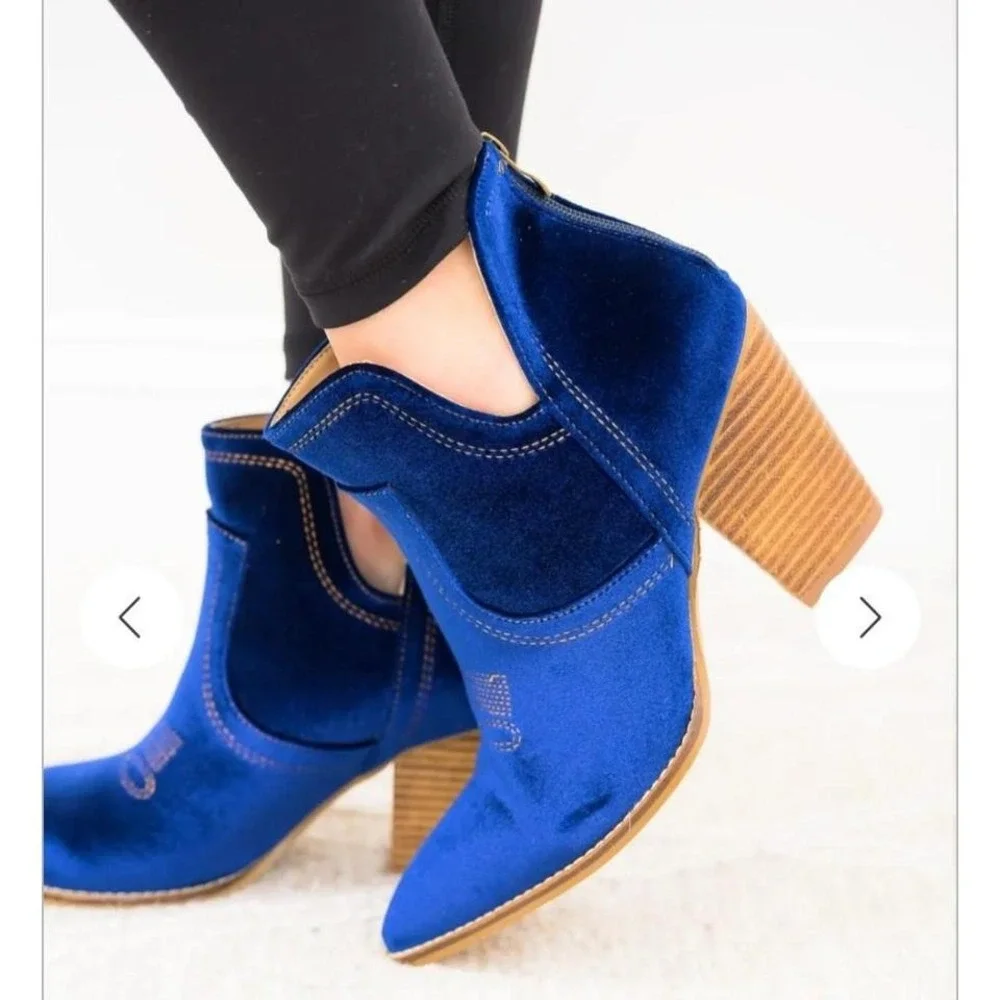 Corky's Smoke Show Booties - Teal Velvet - Size 8. Brand new with box - Picture 3 of 5